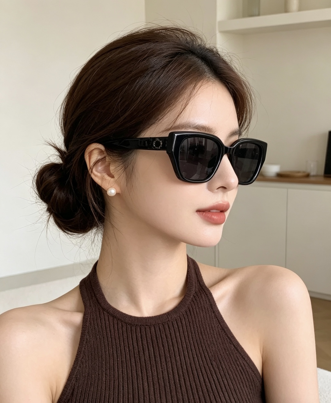 【CHANEL】香奈儿 新款潮流爆款 时尚圆框太阳镜 佩戴舒适 网红潮款墨镜 女士高清加厚偏光太阳镜🕶️