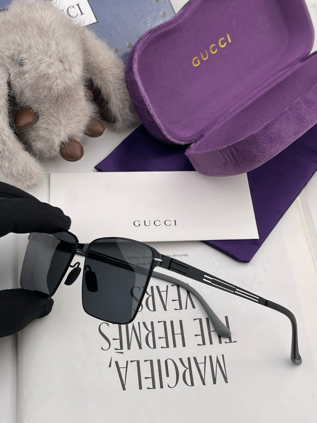 ♦️GUCCI 新款男女情侣款太阳镜多边形墨镜iP电镀永不褪色 超轻超有弹性整幅眼镜无螺丝重要的是压不坏