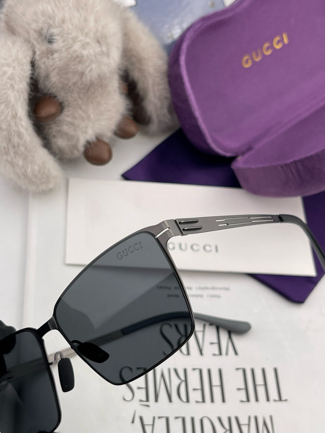 ♦️GUCCI 新款男女情侣款太阳镜多边形墨镜iP电镀永不褪色 超轻超有弹性整幅眼镜无螺丝重要的是压不坏