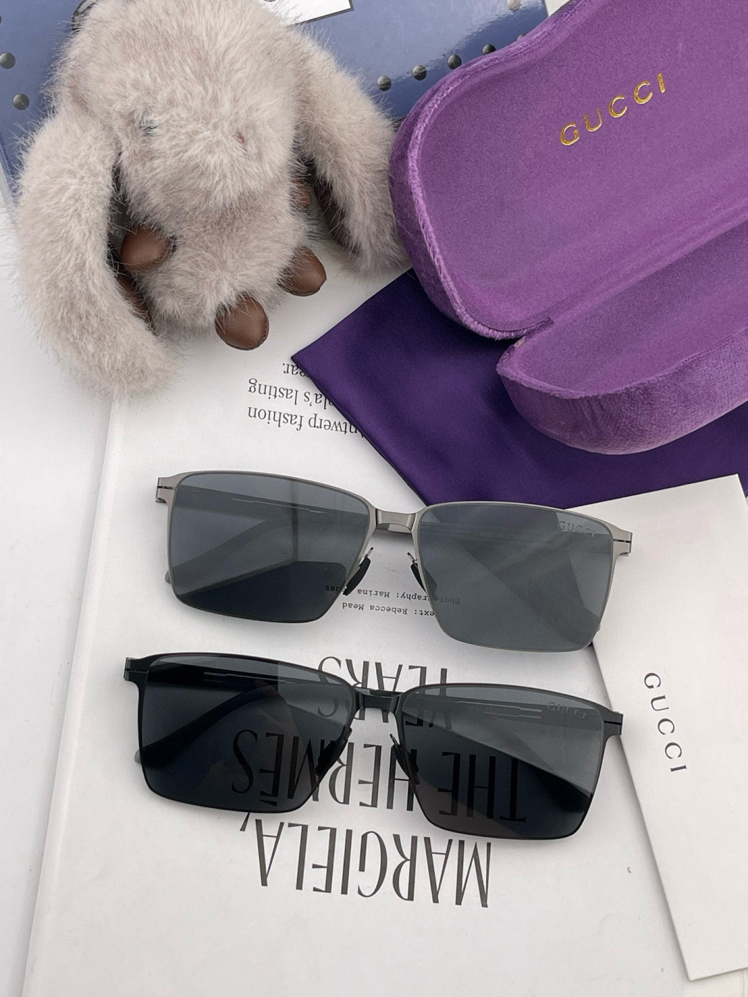 ♦️GUCCI 新款男女情侣款太阳镜多边形墨镜iP电镀永不褪色 超轻超有弹性整幅眼镜无螺丝重要的是压不坏