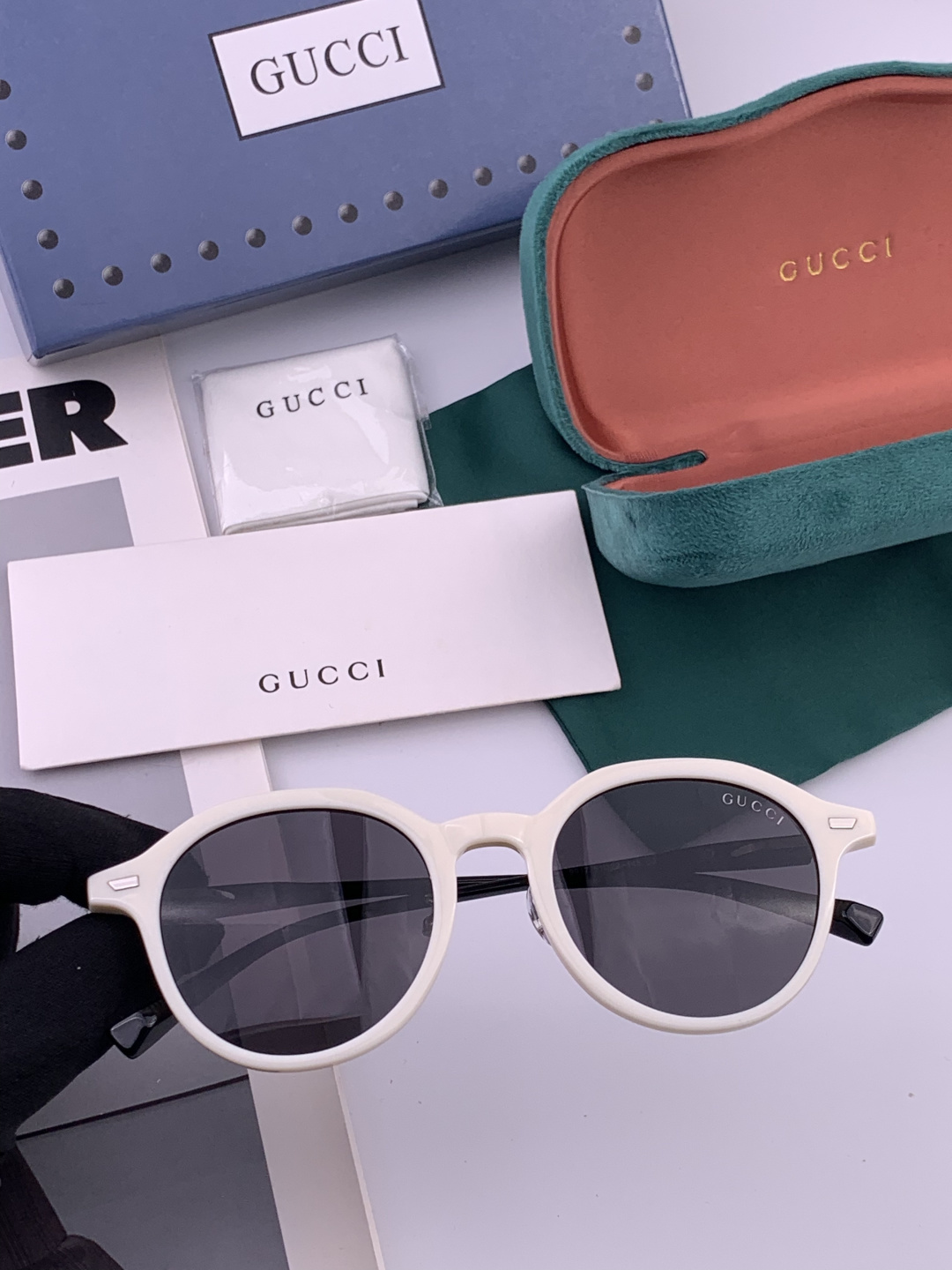 🔺 【GUCCI-偏光太阳镜】开春新款 潮流爆款 时尚小框偏光太阳镜 高品质 佩戴舒适 网红潮款墨镜 女