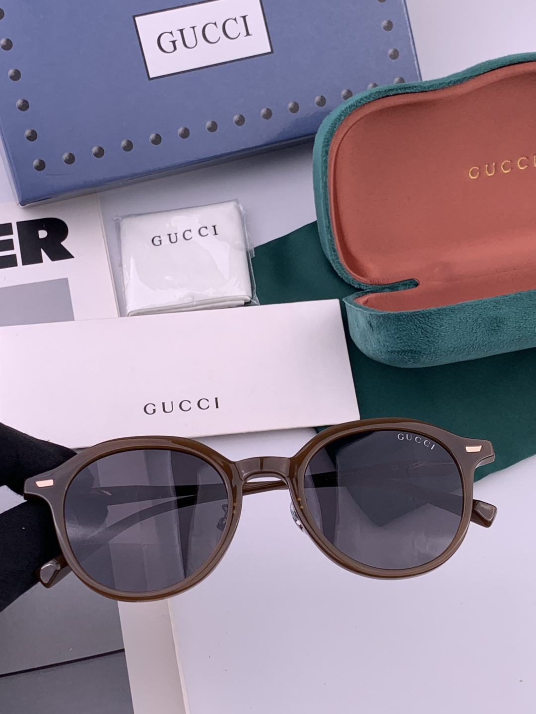 🔺 【GUCCI-偏光太阳镜】开春新款 潮流爆款 时尚小框偏光太阳镜 高品质 佩戴舒适 网红潮款墨镜 女