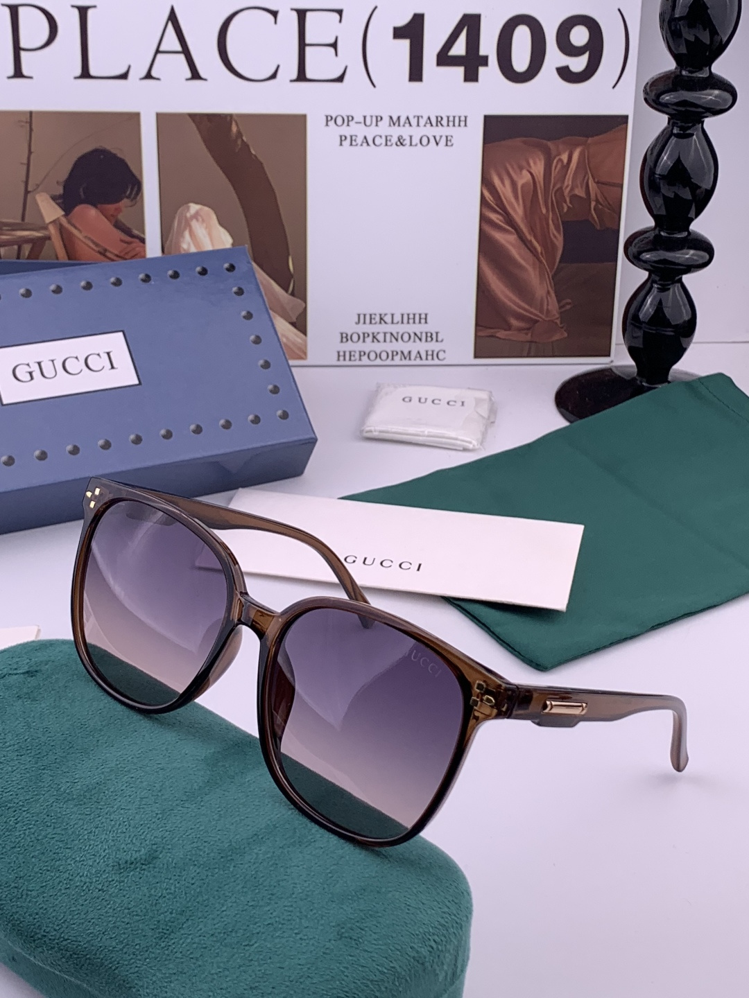 超好看 潮酷【GUCCI】古驰 新款款太阳镜以独特魅力和前卫风格诠释春夏最新眼镜，以方框设计，中梁连体质