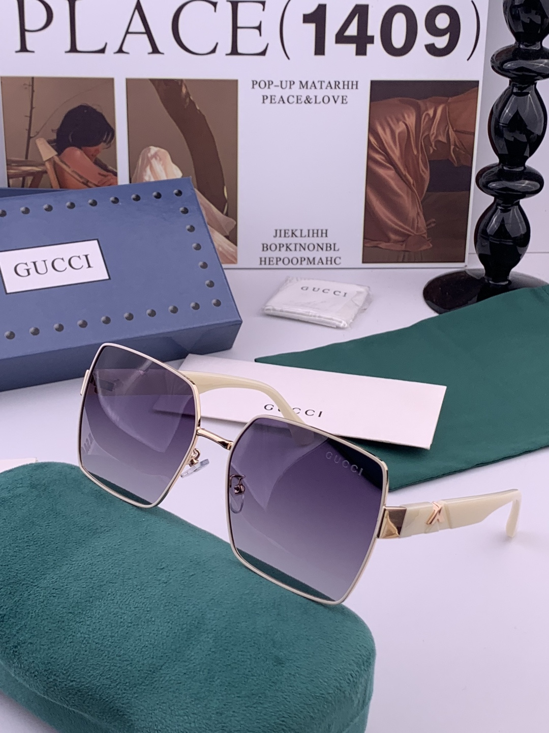 【TR偏光系列】Gucci 经典的大框设计，情侣款不挑脸型，无论搭配大衣还是连衣裙都非常显气质偏光镜片预