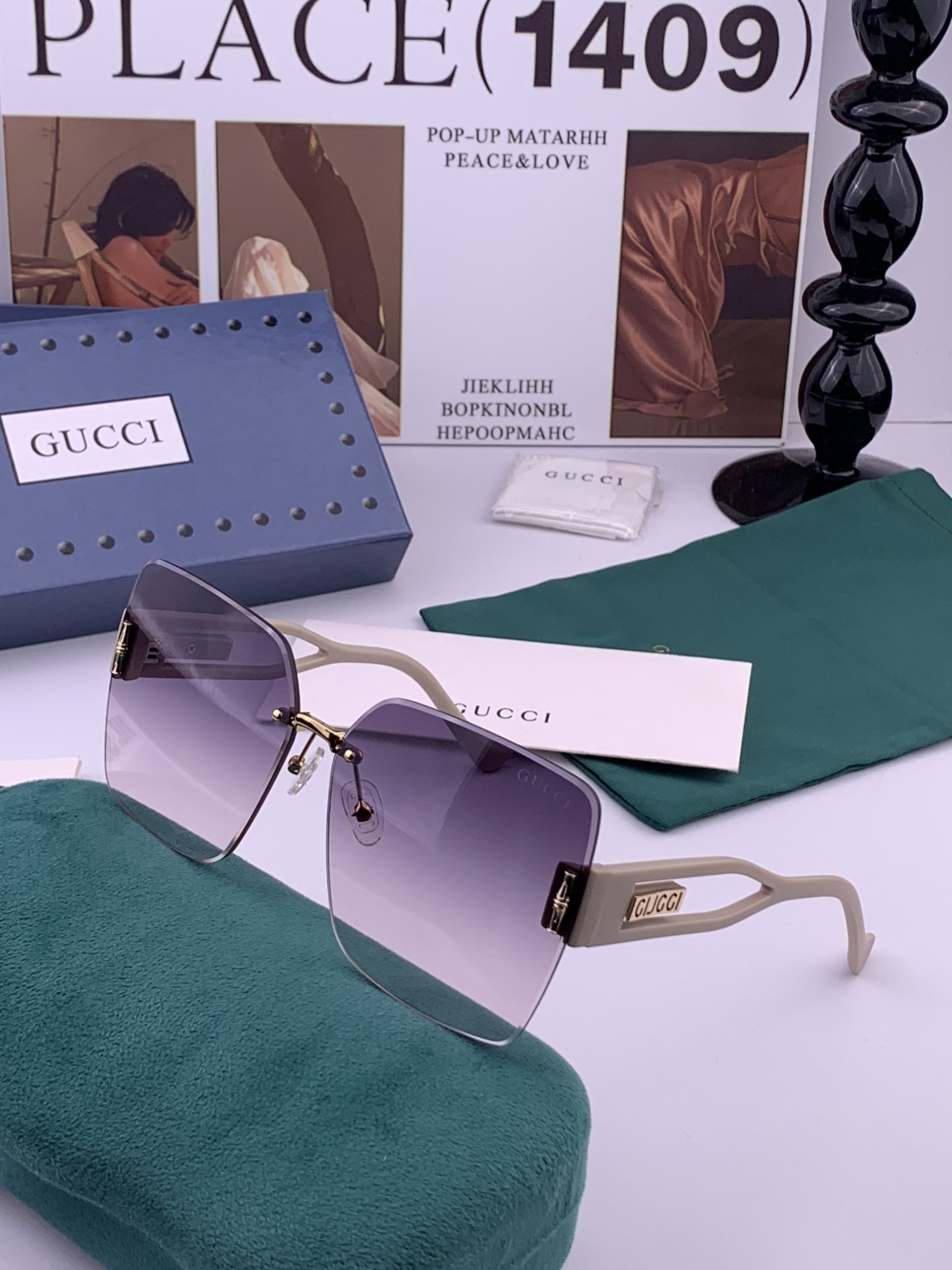 🔺 【GUCCI】开春新款 潮流爆款 时尚太阳镜 高品质 佩戴舒适 网红潮款墨镜 型号：G3221