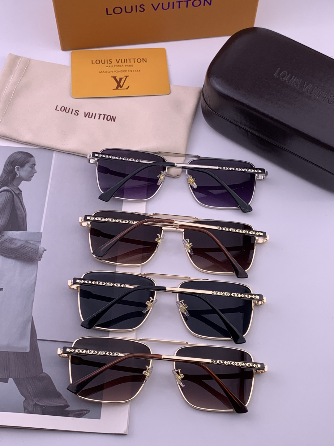 LV。高品质男女款”太阳镜。 开车钓鱼都可。百搭显瘦墨镜韩版男士飞行员大框司机开车防紫外线太阳镜，型号：