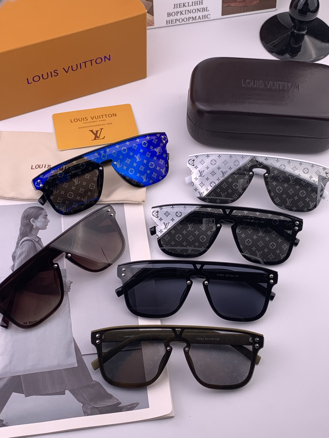 LV。高品质男女款”太阳镜。 开车钓鱼都可。百搭显瘦墨镜韩版男士飞行员大框司机开车防紫外线太阳镜，型号：