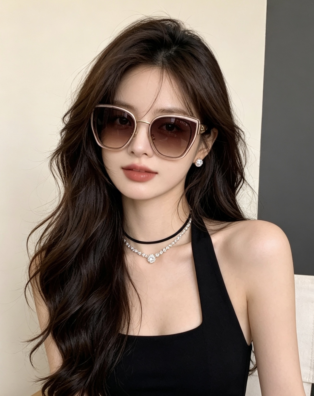 香奈儿 开春新款太阳镜 各路网红纷纷带起气场满分‼️ 俏皮甜美.上脸效果更佳.金属质感超好 型号：CH6