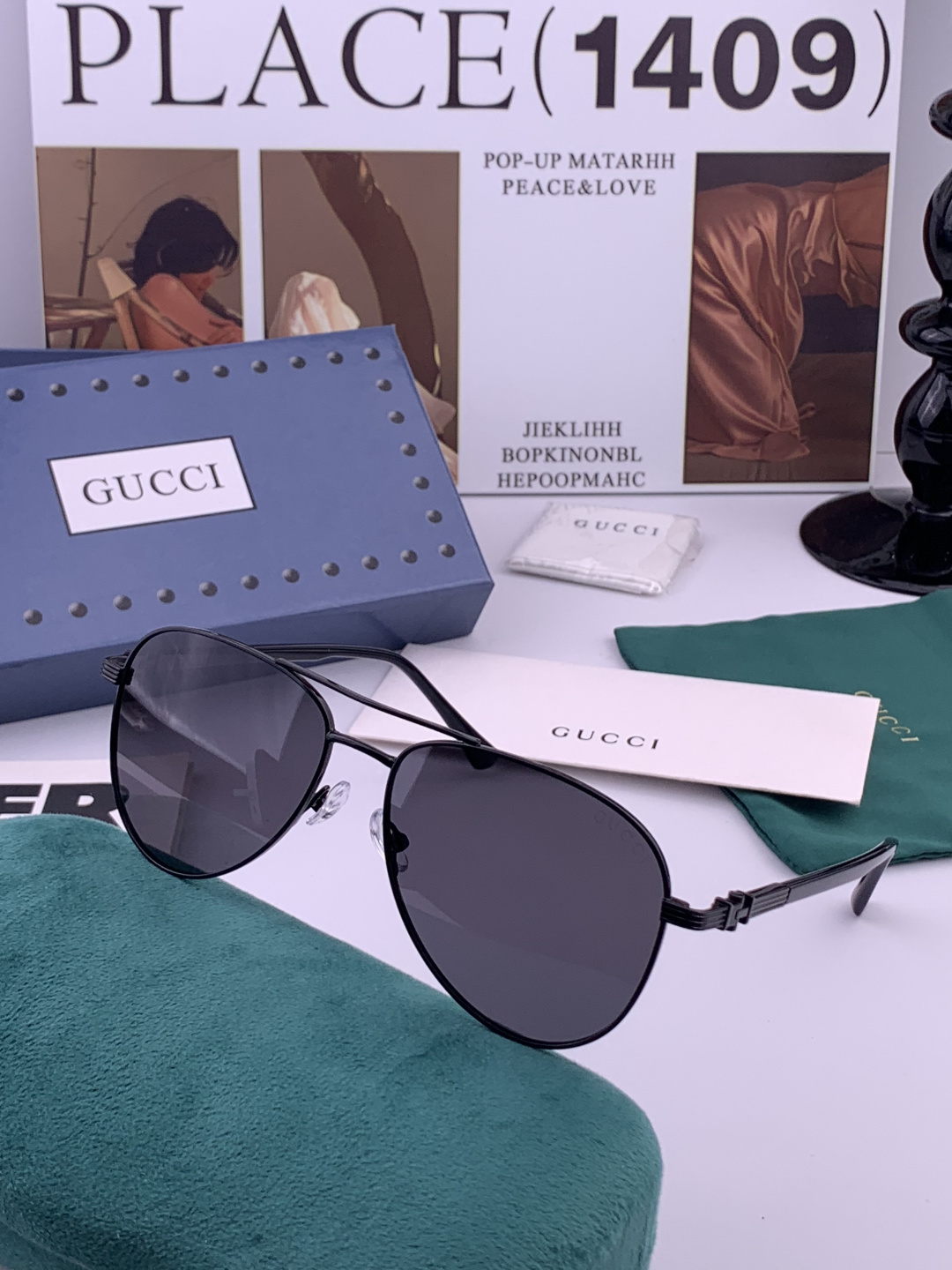 Gucci 。 高品质男女款墨镜 👍 进口宝丽来偏光镜片 。蛤蟆镜 开车钓鱼都可 。百搭显瘦墨镜韩版男士