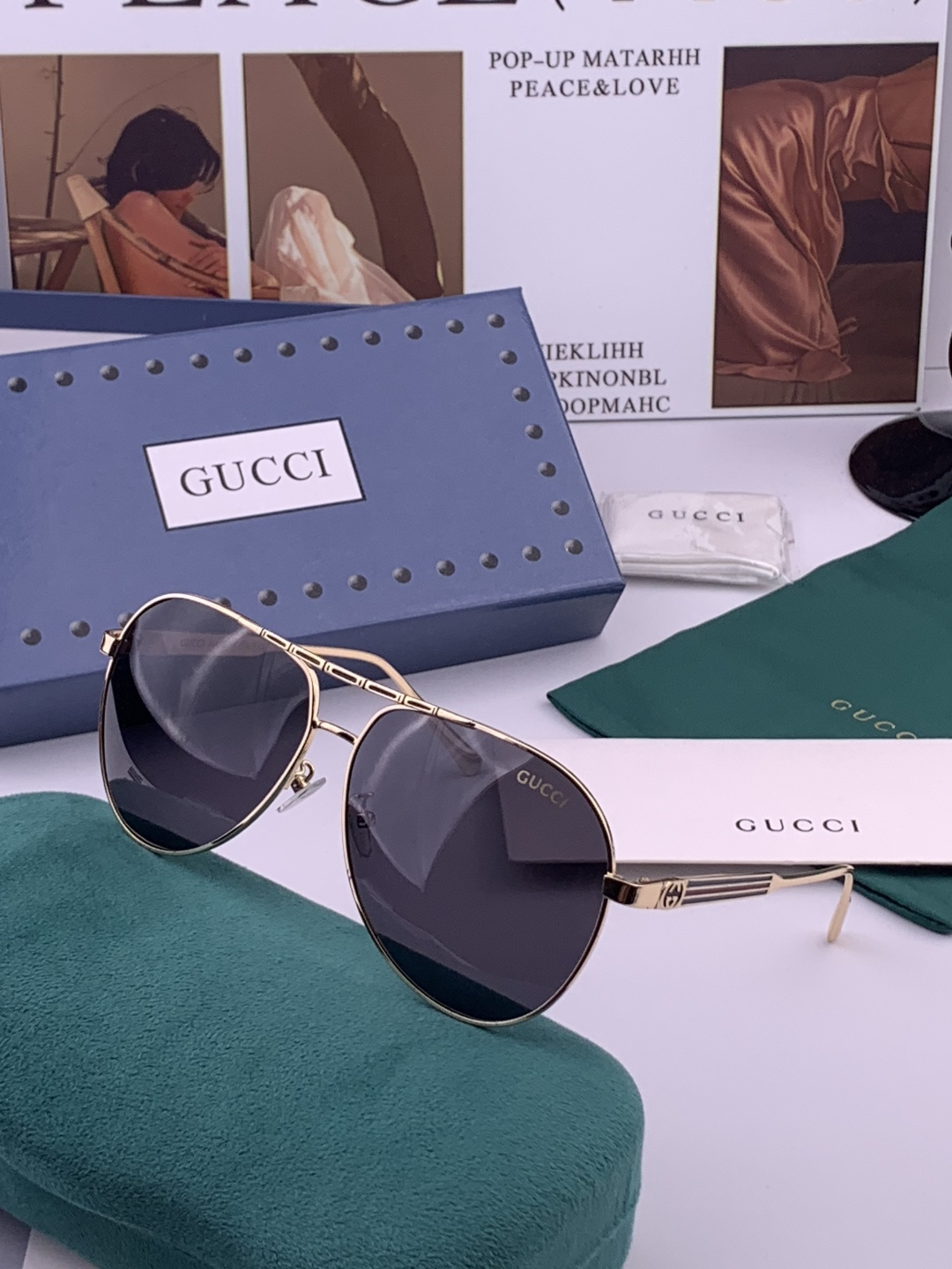 Gucci 🔥  高品质男女款墨镜   👍 进口宝丽来偏光镜片  🔥蛤蟆镜 开车钓鱼都可 🔥百搭显瘦墨镜