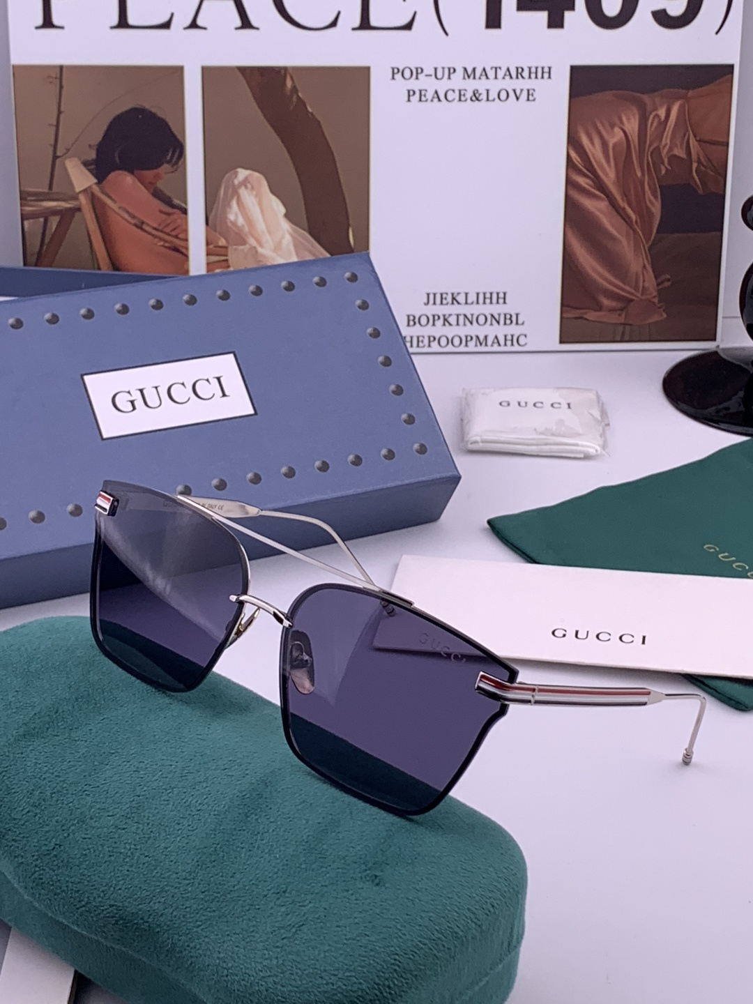 Gucci 🔥  高品质男女款墨镜   👍 进口宝丽来偏光镜片  🔥蛤蟆镜 开车钓鱼都可 🔥百搭显瘦墨镜
