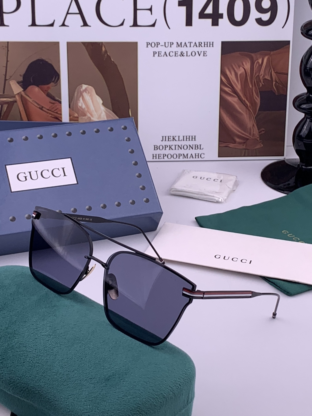 Gucci 🔥  高品质男女款墨镜   👍 进口宝丽来偏光镜片  🔥蛤蟆镜 开车钓鱼都可 🔥百搭显瘦墨镜