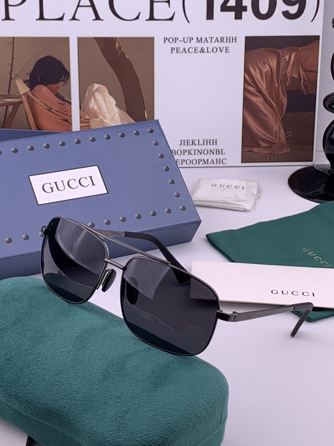 Gucci 🔥  高品质男女款墨镜   👍 进口宝丽来偏光镜片  🔥蛤蟆镜 开车钓鱼都可 🔥百搭显瘦墨镜