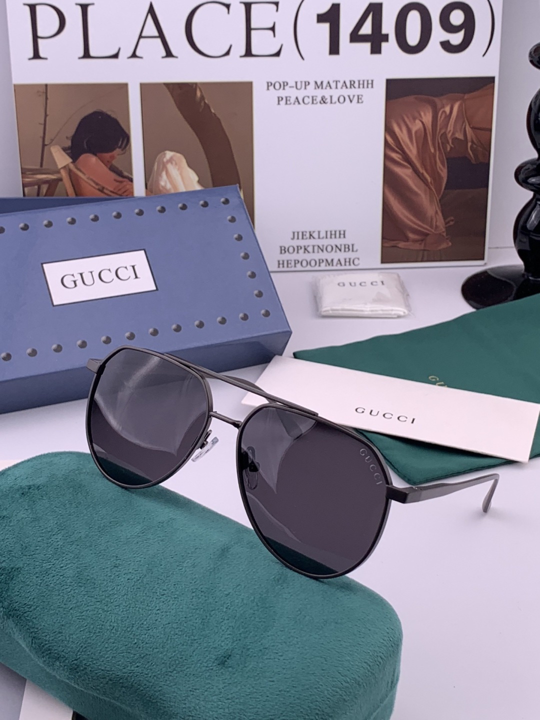 Gucci 🔥  高品质男女款墨镜   👍 进口宝丽来偏光镜片  🔥蛤蟆镜 开车钓鱼都可 🔥百搭显瘦墨镜