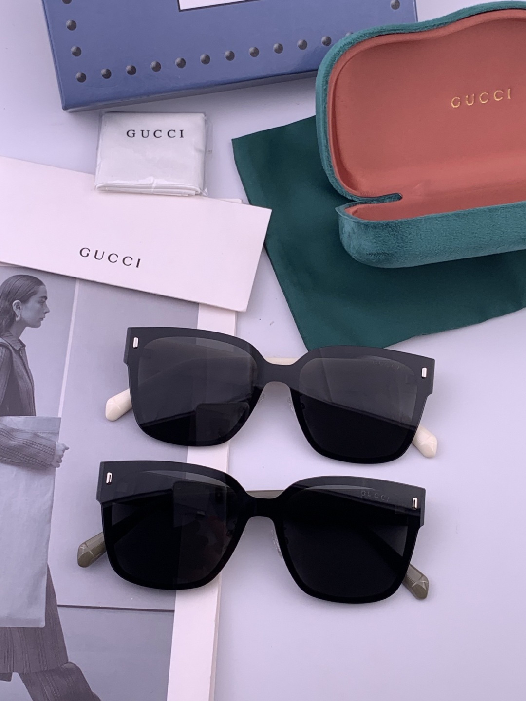 GUCCI  新款连体尼龙偏光太眼镜，情侣款时尚方框太阳镜佩戴舒适网红潮流款墨镜，大气女人范儿，大脸小脸