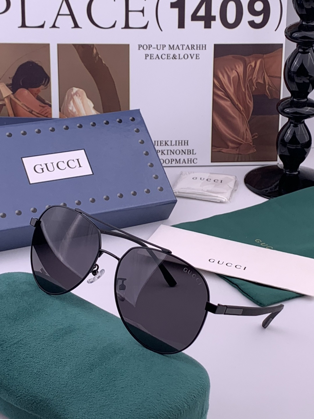 Gucci 🔥  高品质男女款墨镜   👍 进口宝丽来偏光镜片  🔥蛤蟆镜 开车钓鱼都可 🔥百搭显瘦墨镜