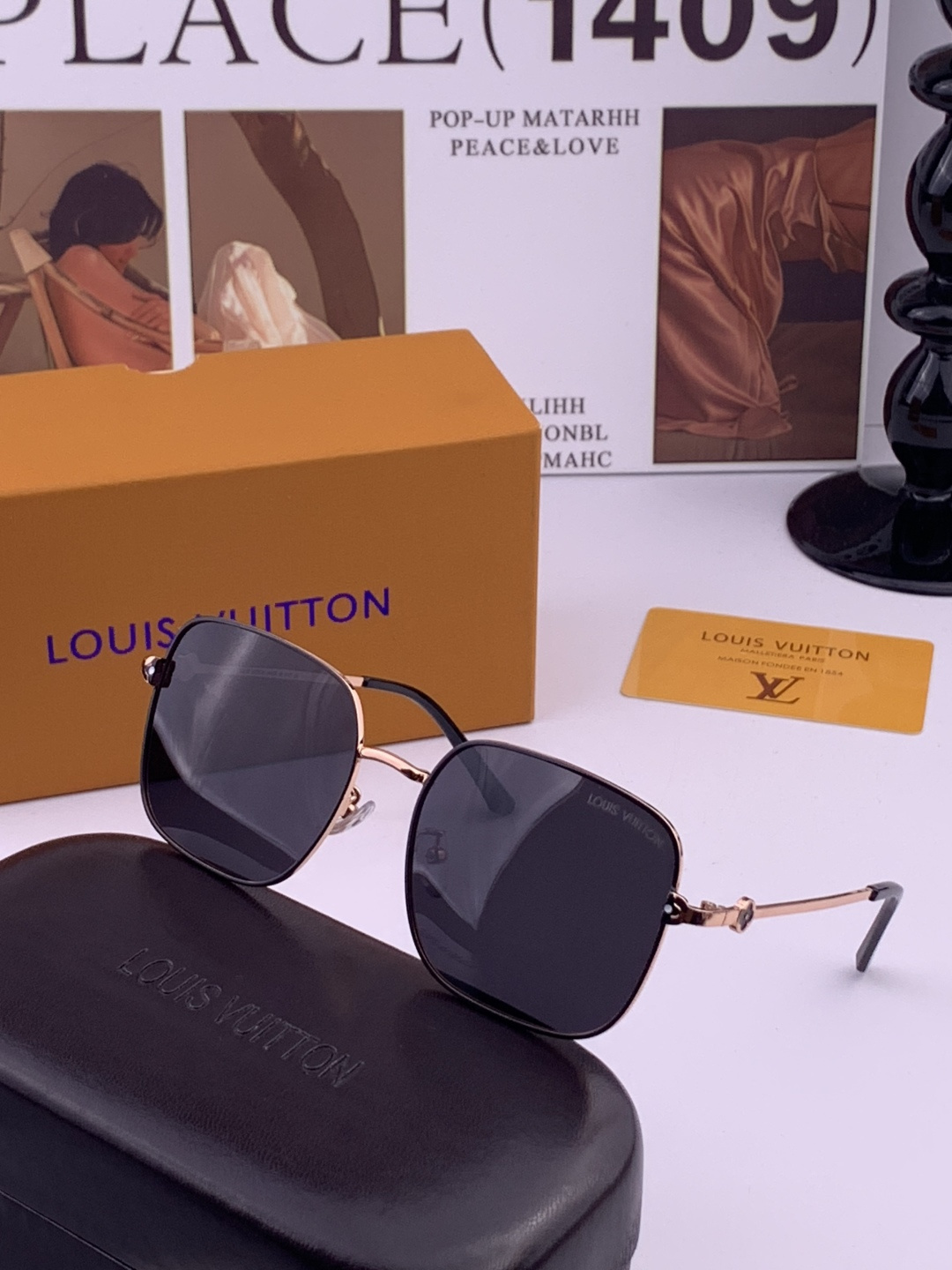 LV 🔥  高品质男女款墨镜   👍 进口宝丽来偏光镜片  🔥蛤蟆镜 开车钓鱼都可 🔥百搭显瘦墨镜韩版男