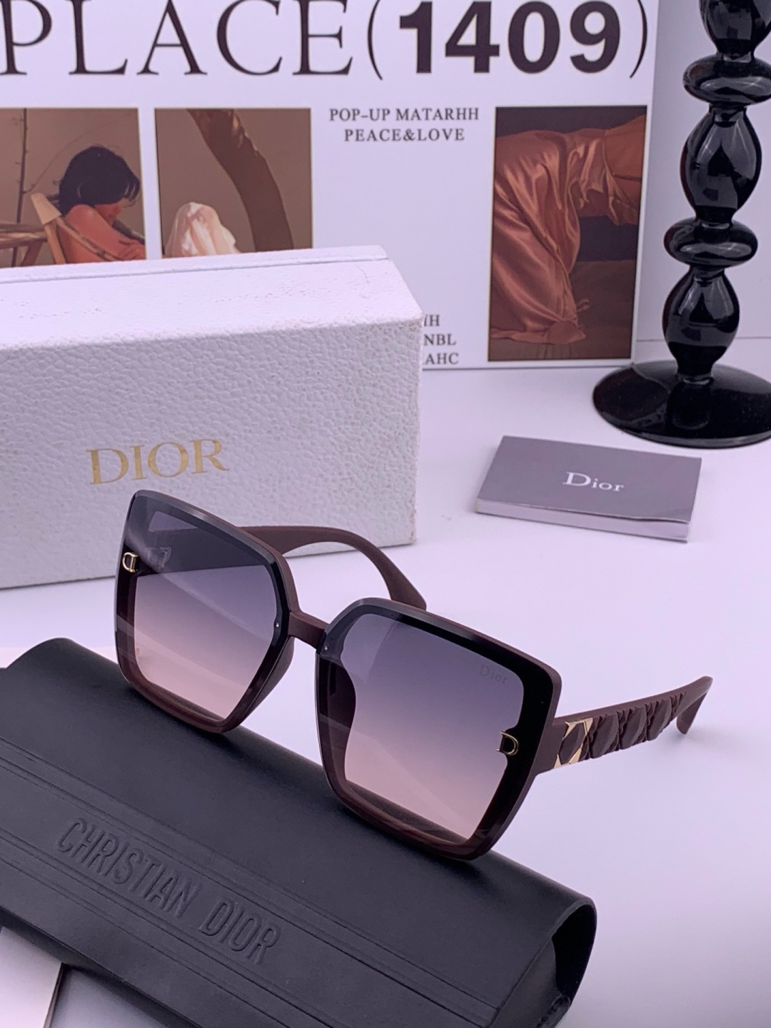 🔺 【DIOR-迪奥】开春新款 潮流爆款 时尚方框偏光太阳镜 高品质 佩戴舒适 网红潮款墨镜 女士高清加