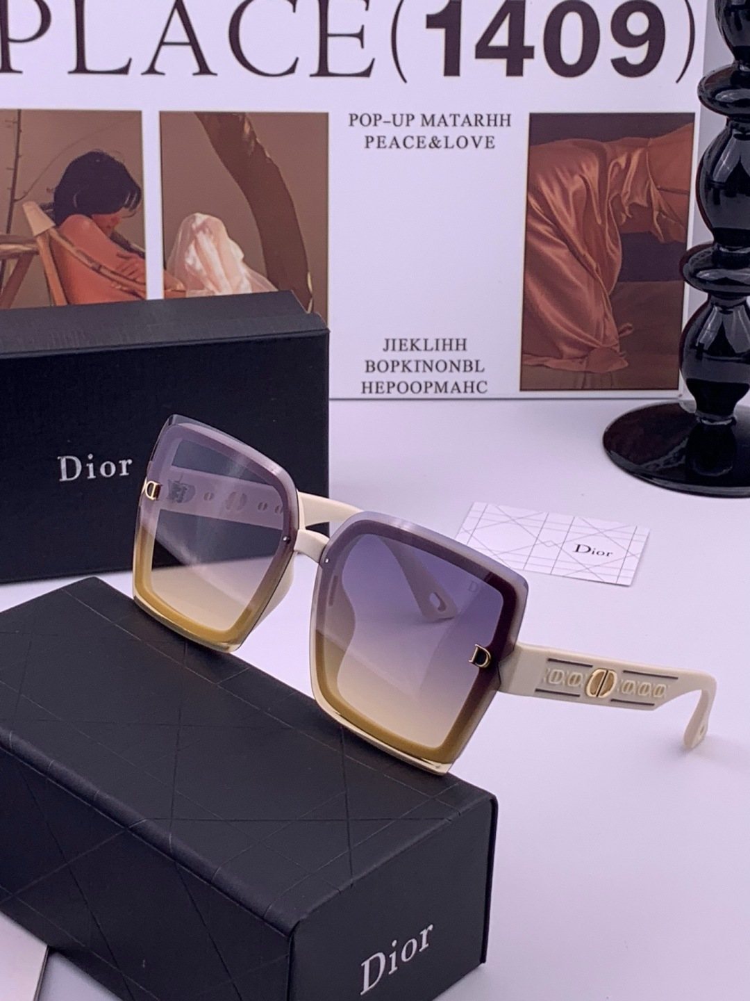 🔺 【DIOR-迪奥】开春新款 潮流爆款 时尚方框偏光太阳镜 高品质 佩戴舒适 网红潮款墨镜 女士高清加
