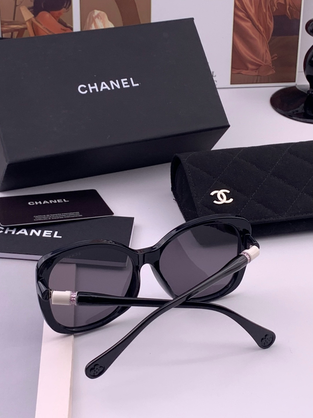 【CHANEL】香奈儿 新款潮流爆款 时尚方框太阳镜 佩戴舒适 网红潮款墨镜  女士高清加厚偏光太阳镜🕶