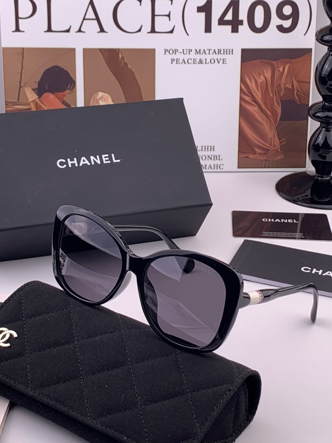 【CHANEL】香奈儿 新款潮流爆款 时尚方框太阳镜 佩戴舒适 网红潮款墨镜  女士高清加厚偏光太阳镜🕶