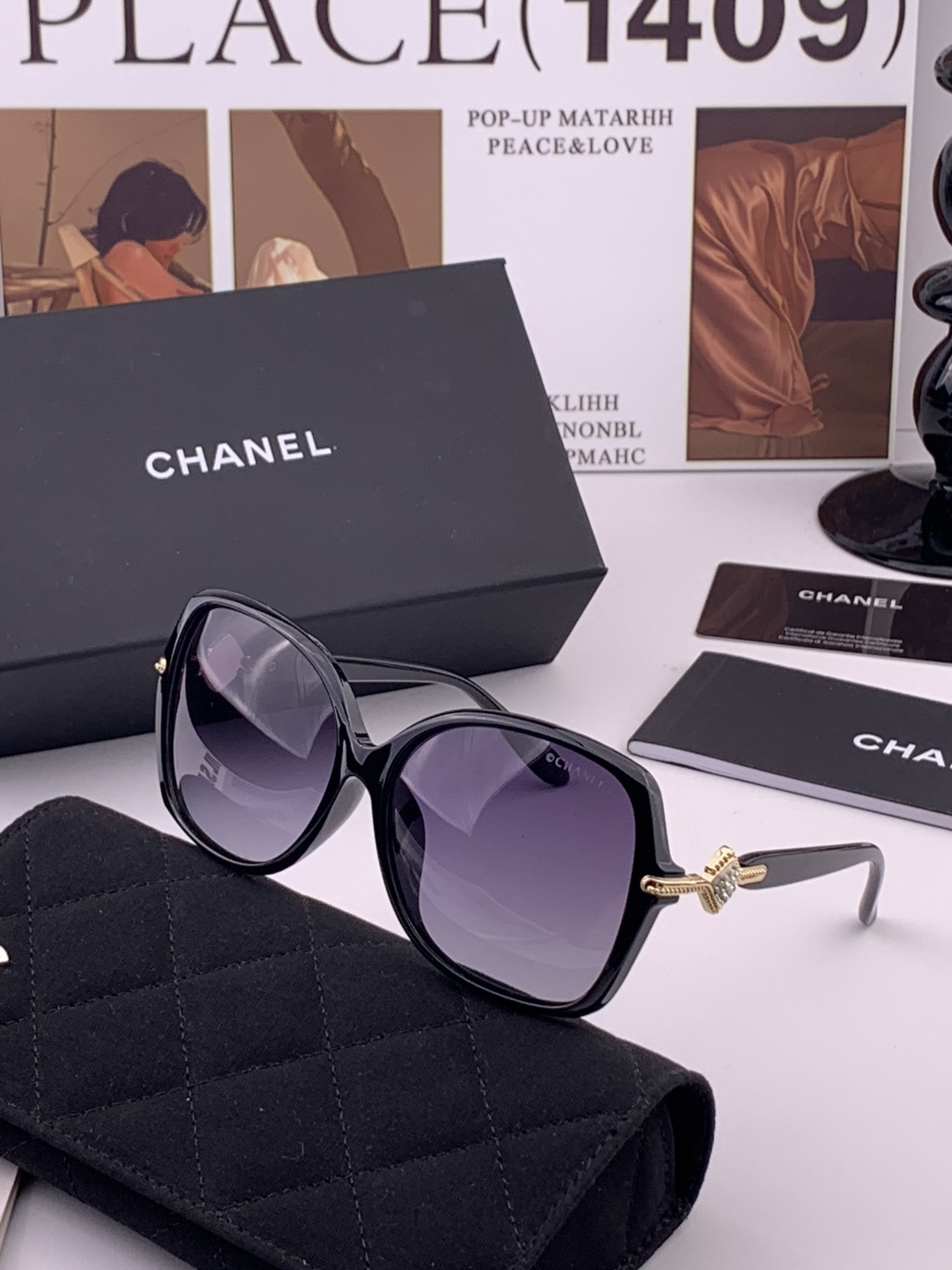 🔺CHANEL🔻官方早春新款，众多明星同款[色]香奈儿‼️‼️新款大框偏光墨镜 ，🌈🌈宝丽来超清偏光太阳