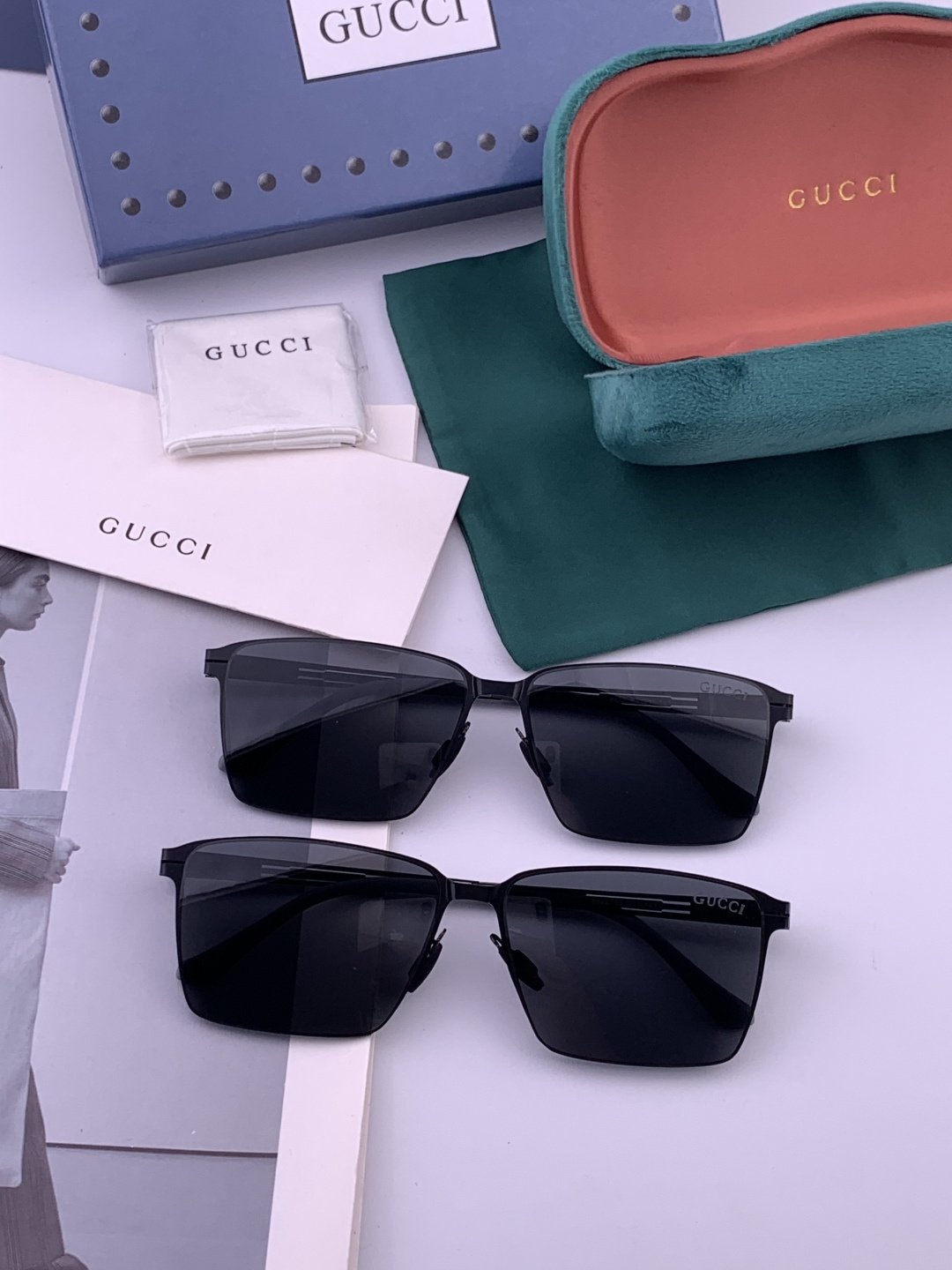 ♦️GUCCI 新款男女情侣款太阳镜多边形墨镜iP电镀永不褪色 超轻超有弹性整幅眼镜无螺丝重要的是压不坏