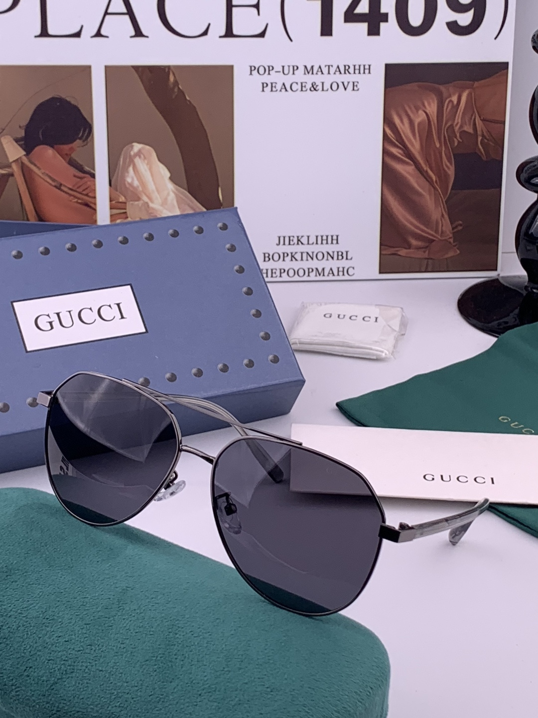 Gucci 🔥  高品质男女款墨镜   👍 进口宝丽来偏光镜片  🔥蛤蟆镜 开车钓鱼都可 🔥百搭显瘦墨镜