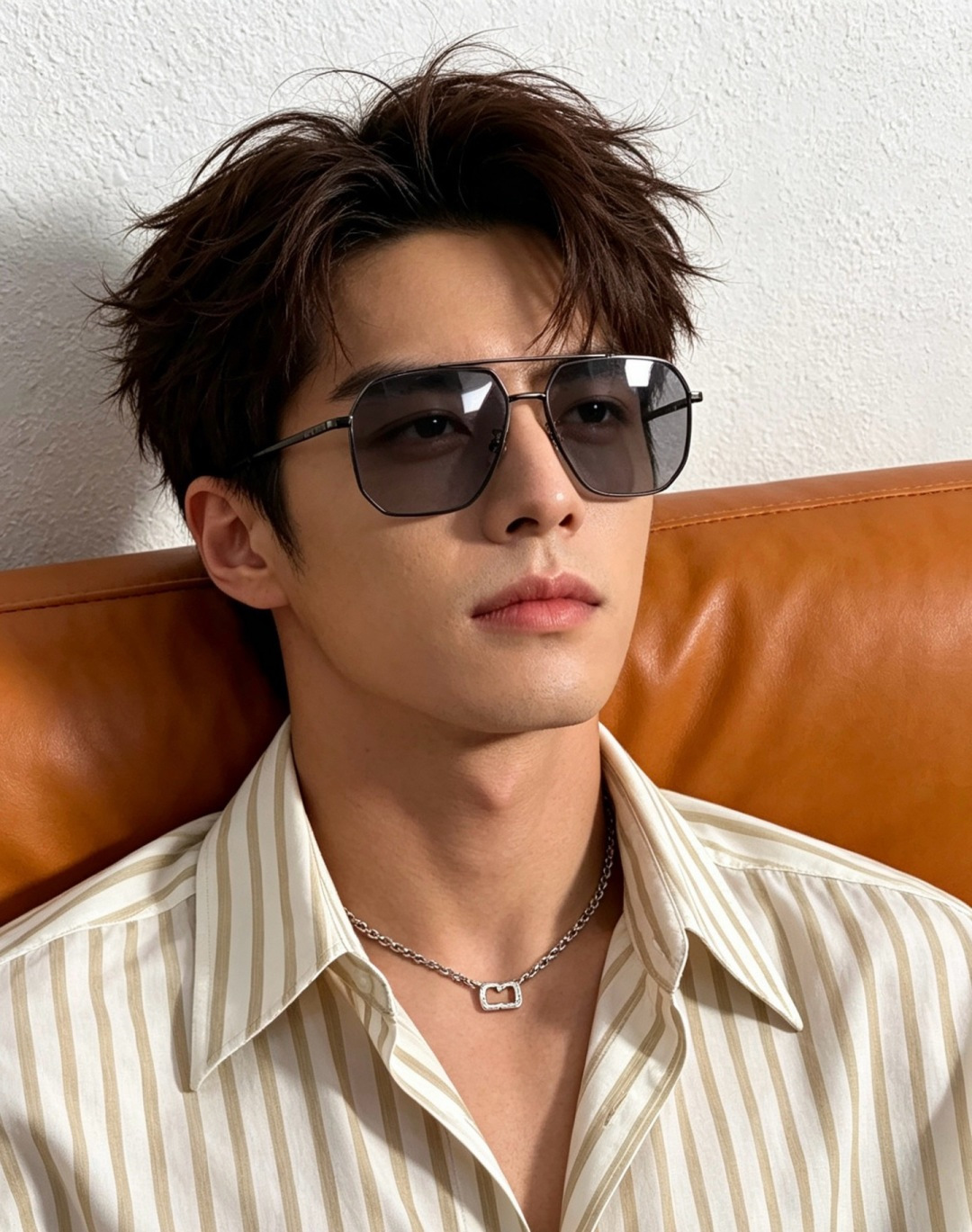 Gucci 男款炫彩飞行员偏光太阳镜 ❤️材质：高清尼龙加厚卡槽高清偏光镜片 🌹无边框镜架💕颜👍型号：G