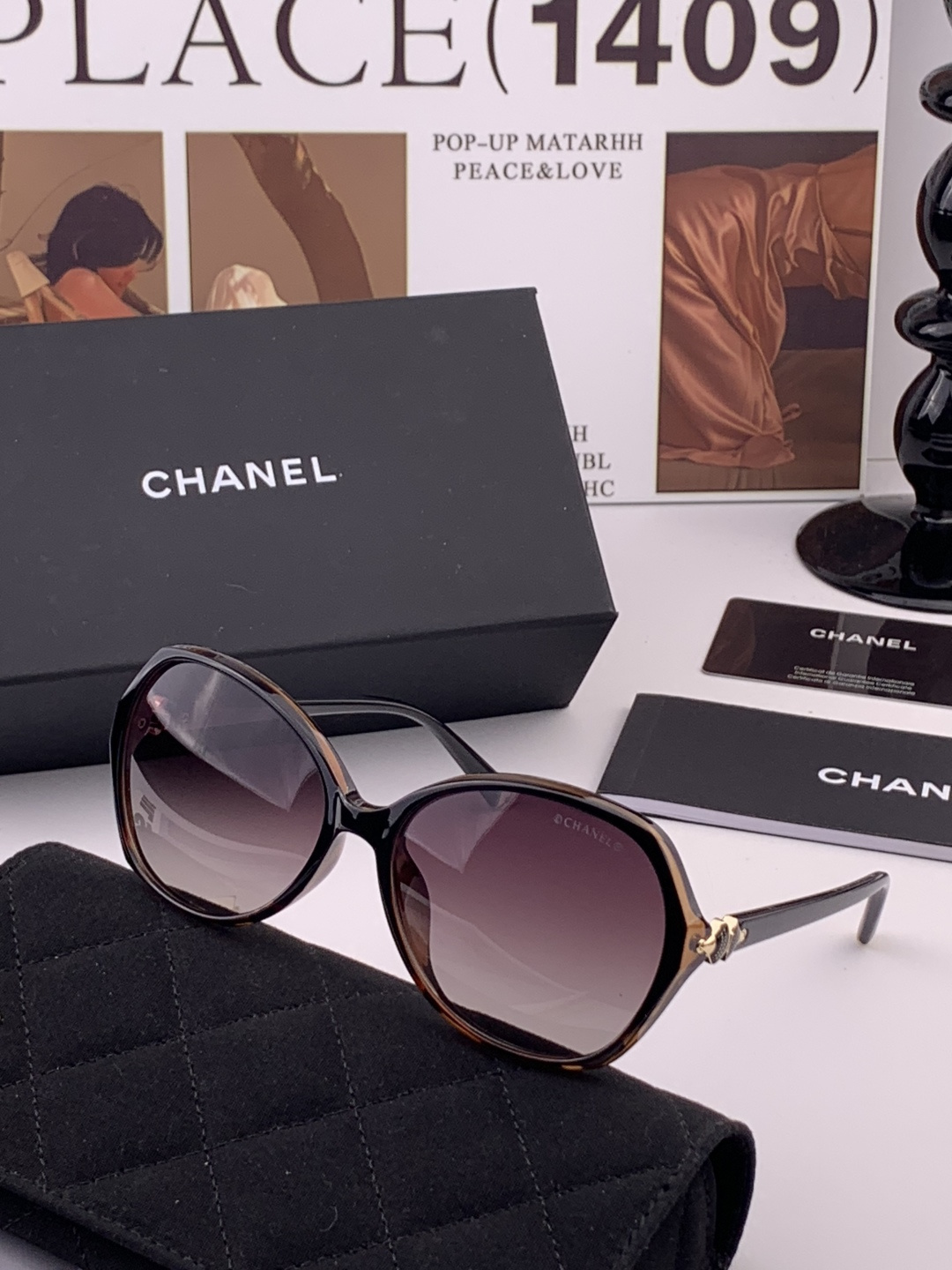 【CHANEL】香奈儿 新款潮流爆款 时尚方框太阳镜 佩戴舒适 网红潮款墨镜  女士高清加厚偏光太阳镜🕶