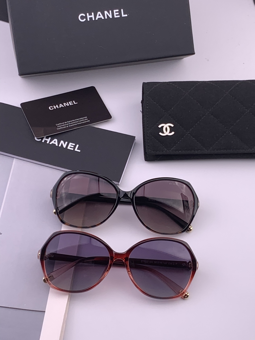 【CHANEL】香奈儿 新款潮流爆款 时尚方框太阳镜 佩戴舒适 网红潮款墨镜  女士高清加厚偏光太阳镜🕶