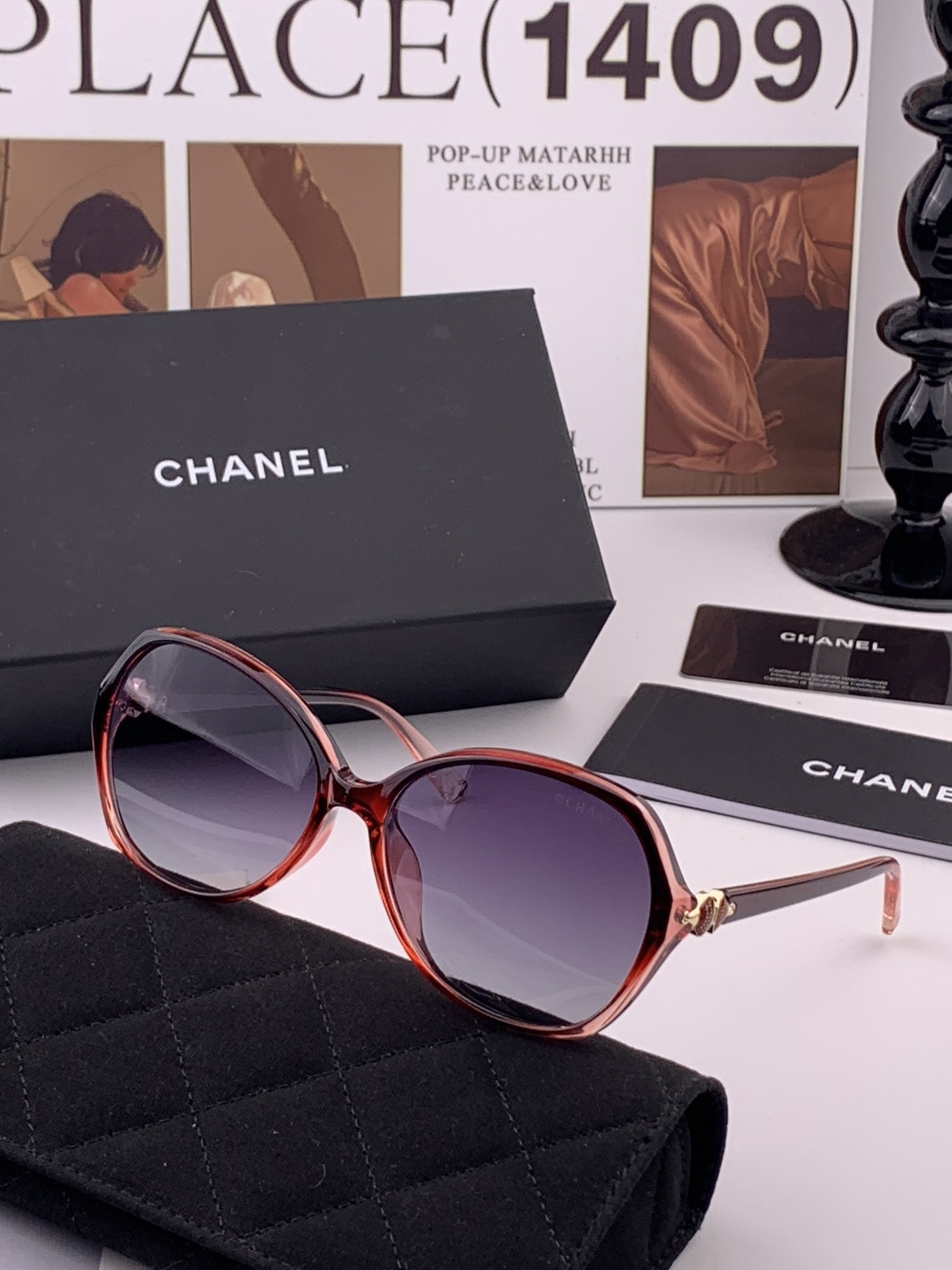 【CHANEL】香奈儿 新款潮流爆款 时尚方框太阳镜 佩戴舒适 网红潮款墨镜  女士高清加厚偏光太阳镜🕶