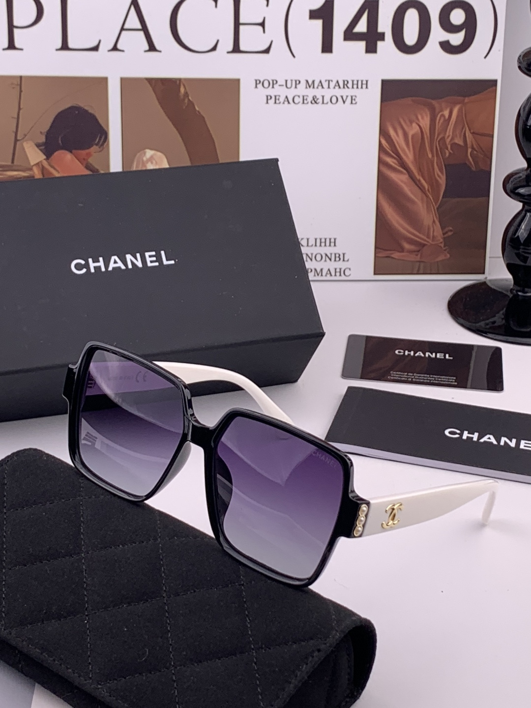 【CHANEL】香奈儿 新款潮流爆款 时尚方框太阳镜 佩戴舒适 网红潮款墨镜  女士高清加厚偏光太阳镜🕶
