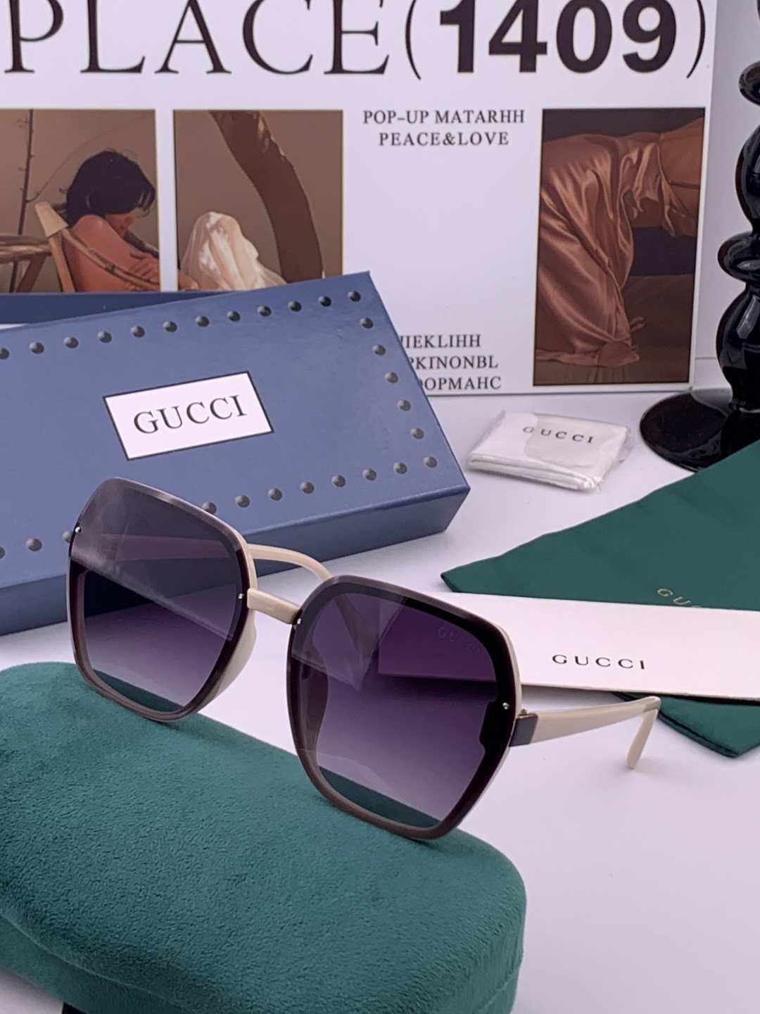 🔺 【GUCCI】开春新款 潮流爆款 时尚方框太阳镜 高品质 佩戴舒适 网红潮款墨镜 型号：G313