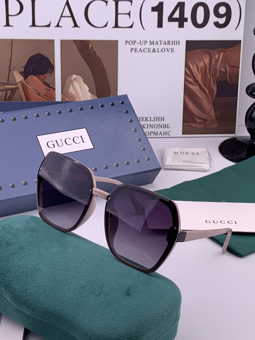 🔺 【GUCCI】开春新款 潮流爆款 时尚方框太阳镜 高品质 佩戴舒适 网红潮款墨镜 型号：G313