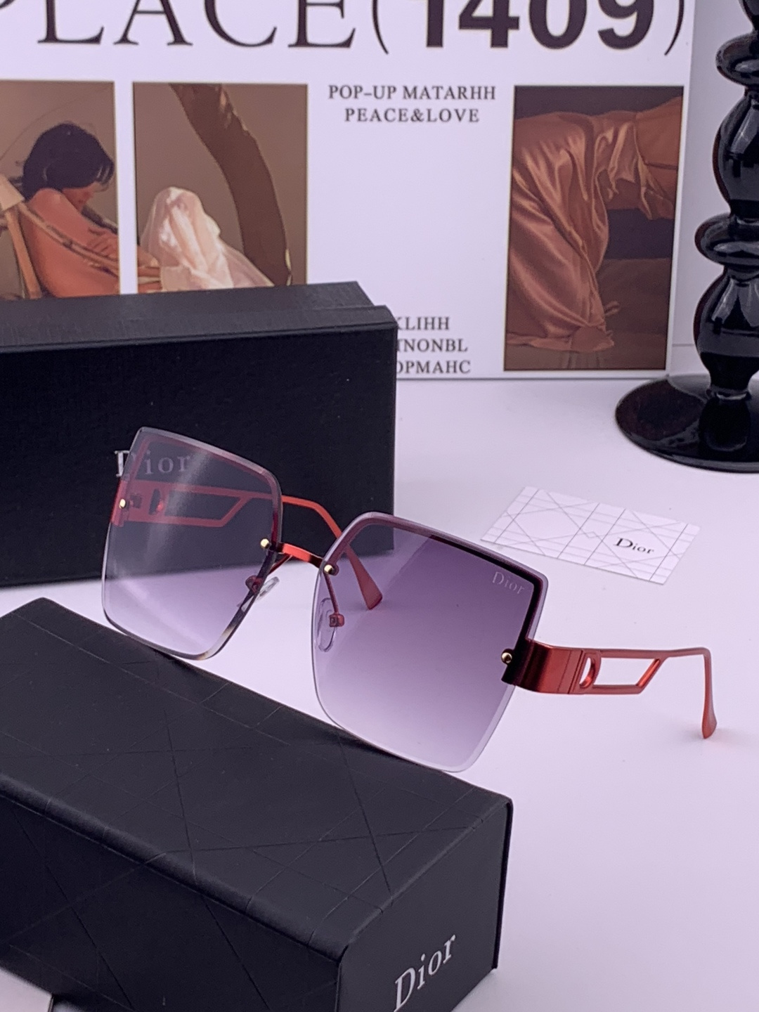 🔺 【DIOR-迪奥】开春新款 潮流爆款 时尚方框太阳镜 高品质 佩戴舒适 网红潮款墨镜 型号：D968