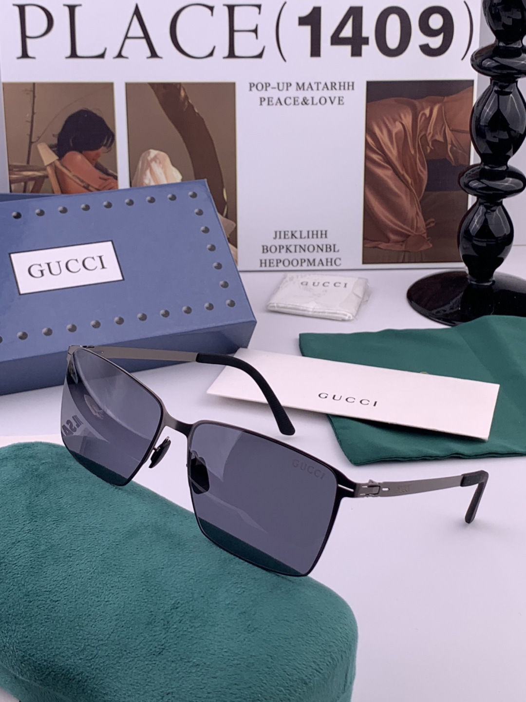 Gucci 春夏新款超轻无螺丝压不坏系列情侣款太阳镜高清尼龙镜片🦅完美品质，适合各种脸型，经典太阳镜亮相