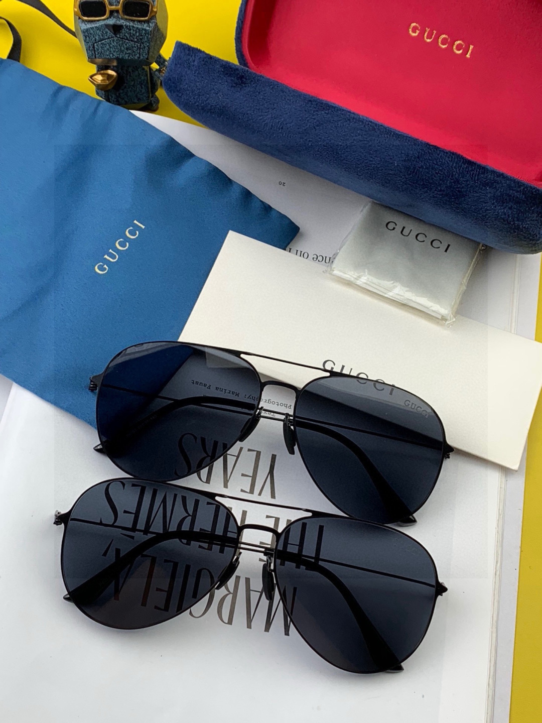 GUCCI-2025新款男情女侣款太阳iP电镀不永褪色 卖点：超轻有超弹性整幅眼镜无丝螺重要的是压不坏 
