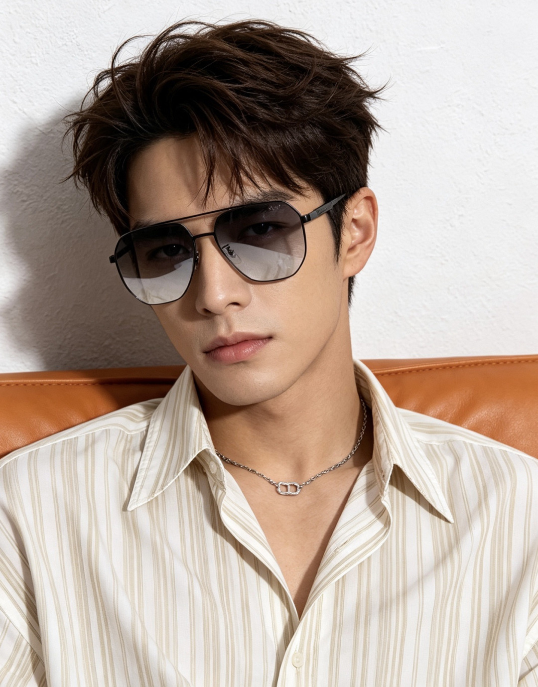 GUCCI 男款炫彩飞行员偏光太阳镜 ❤️材质：高清尼龙加厚卡槽高清偏光镜片 🌹无边框镜架💕颜👍型号：G