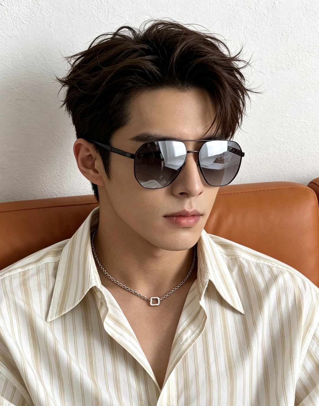 GUCCI 男款炫彩飞行员偏光太阳镜 ❤️材质：高清尼龙加厚卡槽高清偏光镜片 🌹无边框镜架💕颜👍型号：G
