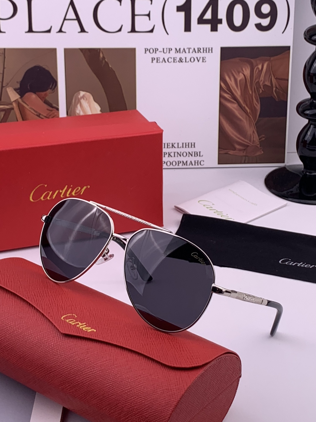 【Cartier  卡地亚】 👑男女款偏光墨镜  双色烤漆工艺  进口宝丽来偏光镜片   顶级做工彰显非