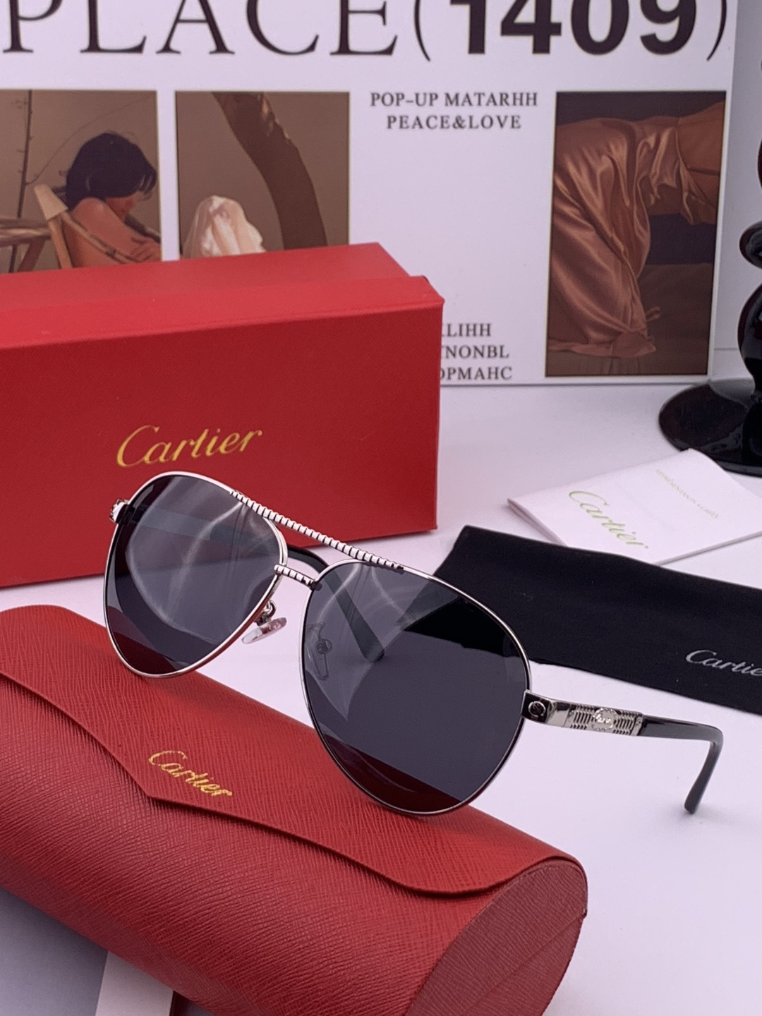 【Cartier  卡地亚】 👑男女款偏光墨镜  双色烤漆工艺  进口宝丽来偏光镜片   顶级做工彰显非