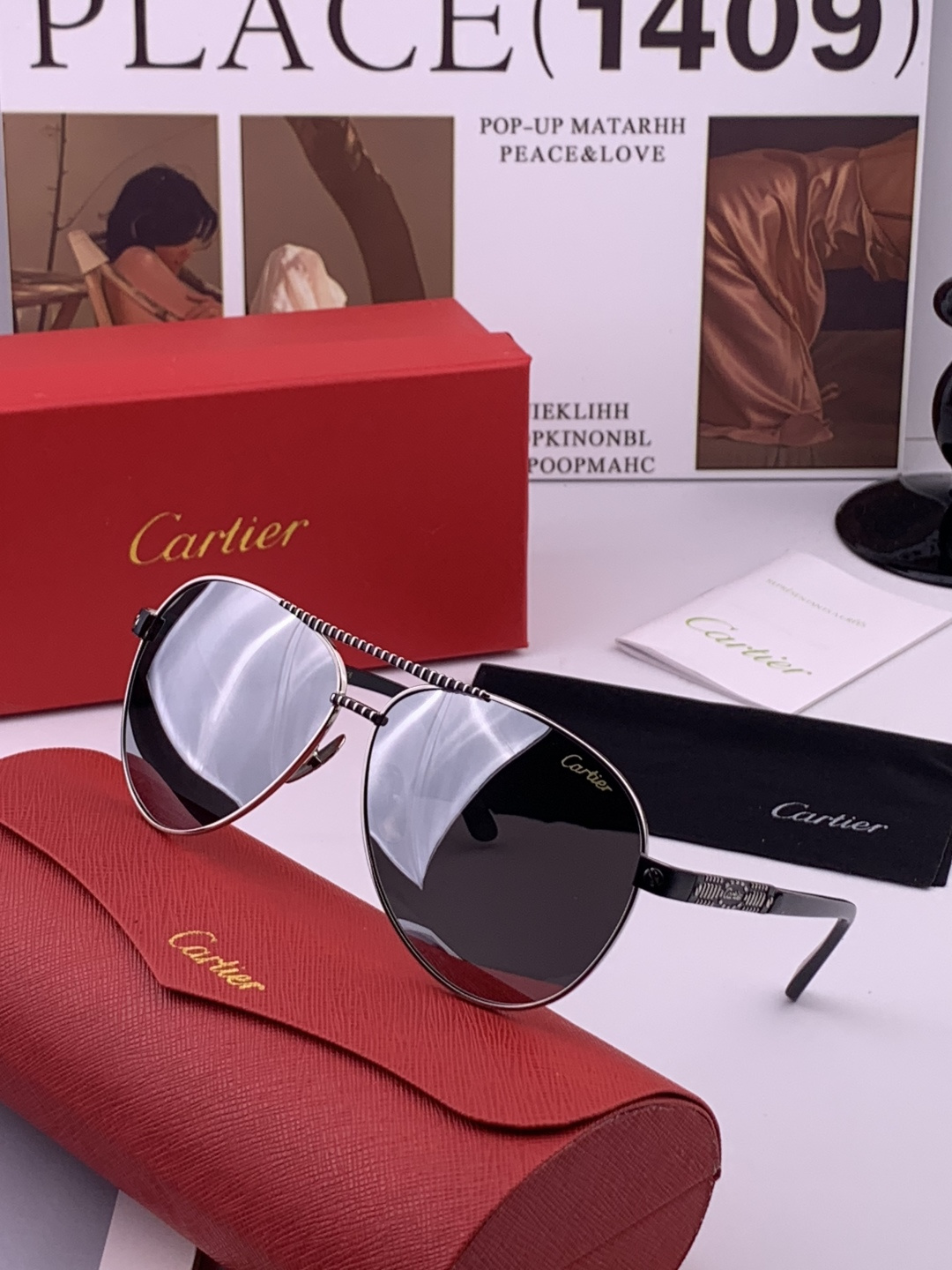 【Cartier  卡地亚】 👑男女款偏光墨镜  双色烤漆工艺  进口宝丽来偏光镜片   顶级做工彰显非