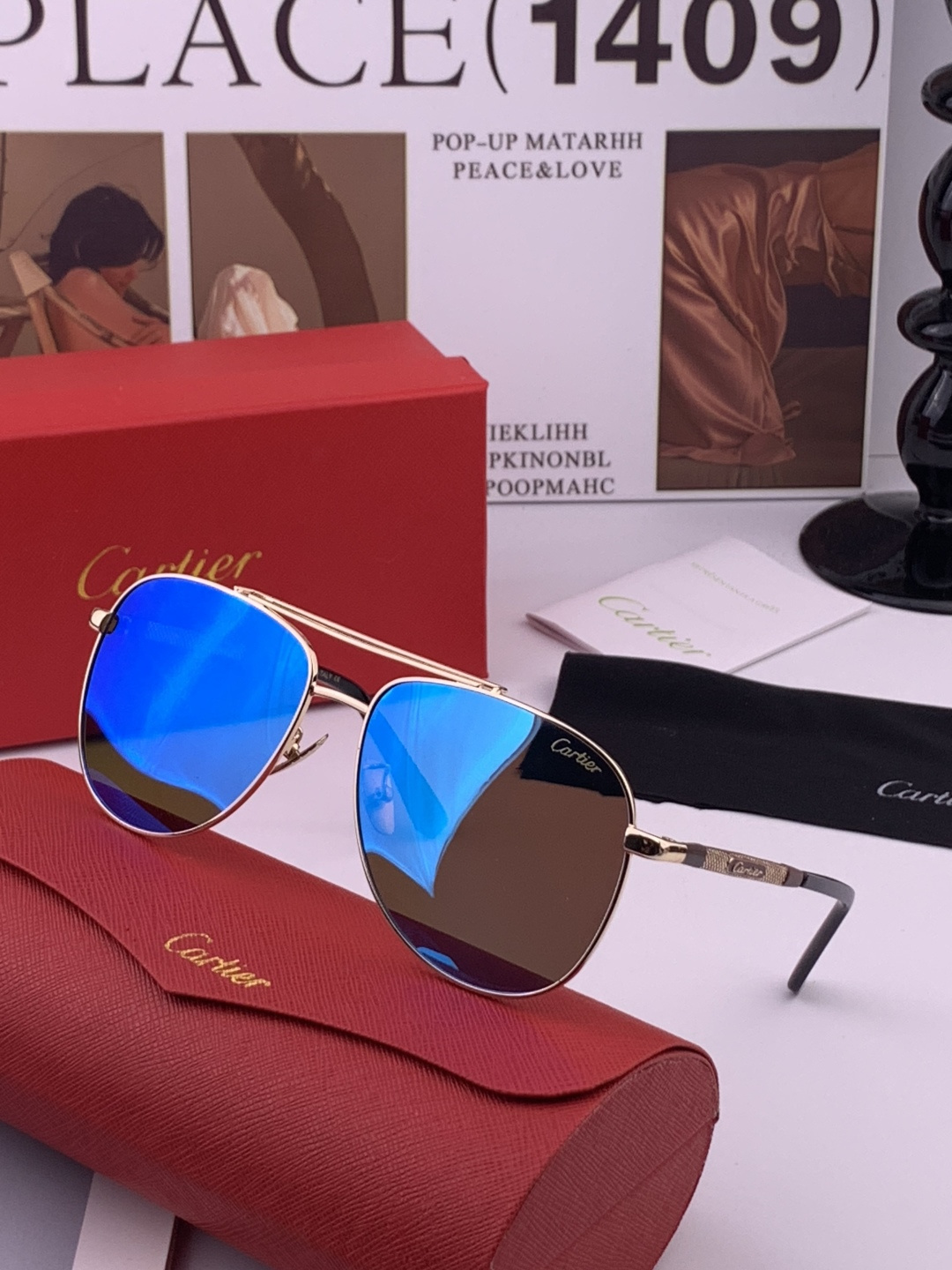 【Cartier  卡地亚】 👑男女款偏光墨镜  双色烤漆工艺  进口宝丽来偏光镜片   顶级做工彰显非