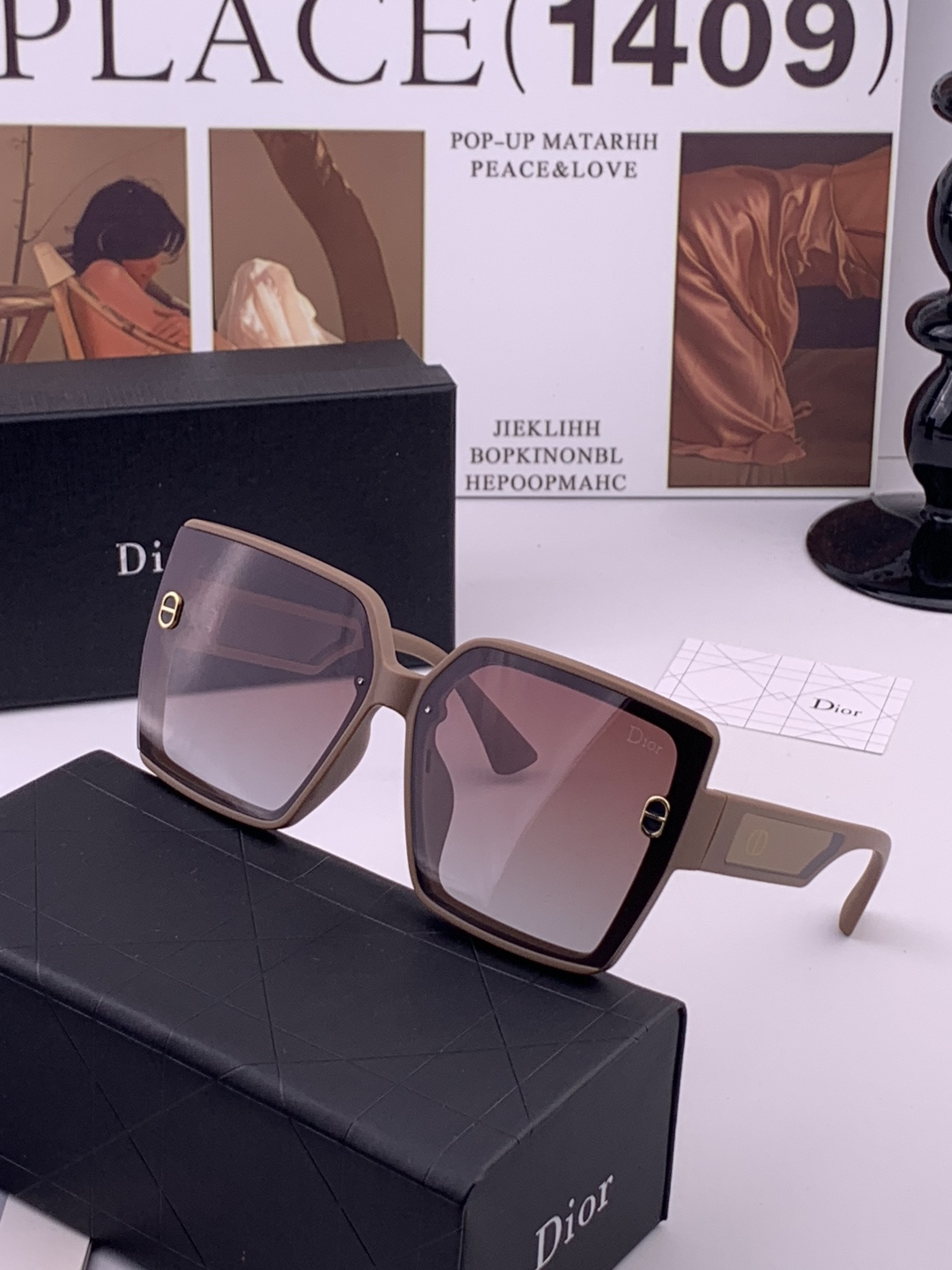 🔺 【DIOR-迪奥】开春新款 潮流爆款 时尚方框偏光太阳镜 高品质 佩戴舒适 网红潮款墨镜 女士高清偏