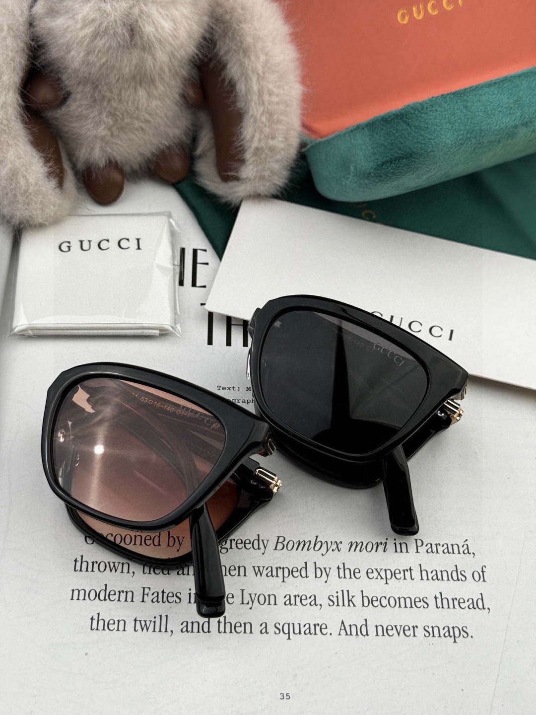 🔺 【GUCCI】开春新款 潮流爆款 时尚折叠方框尼龙偏光太阳镜 高品质 佩戴舒适 网红潮款墨镜 型号：