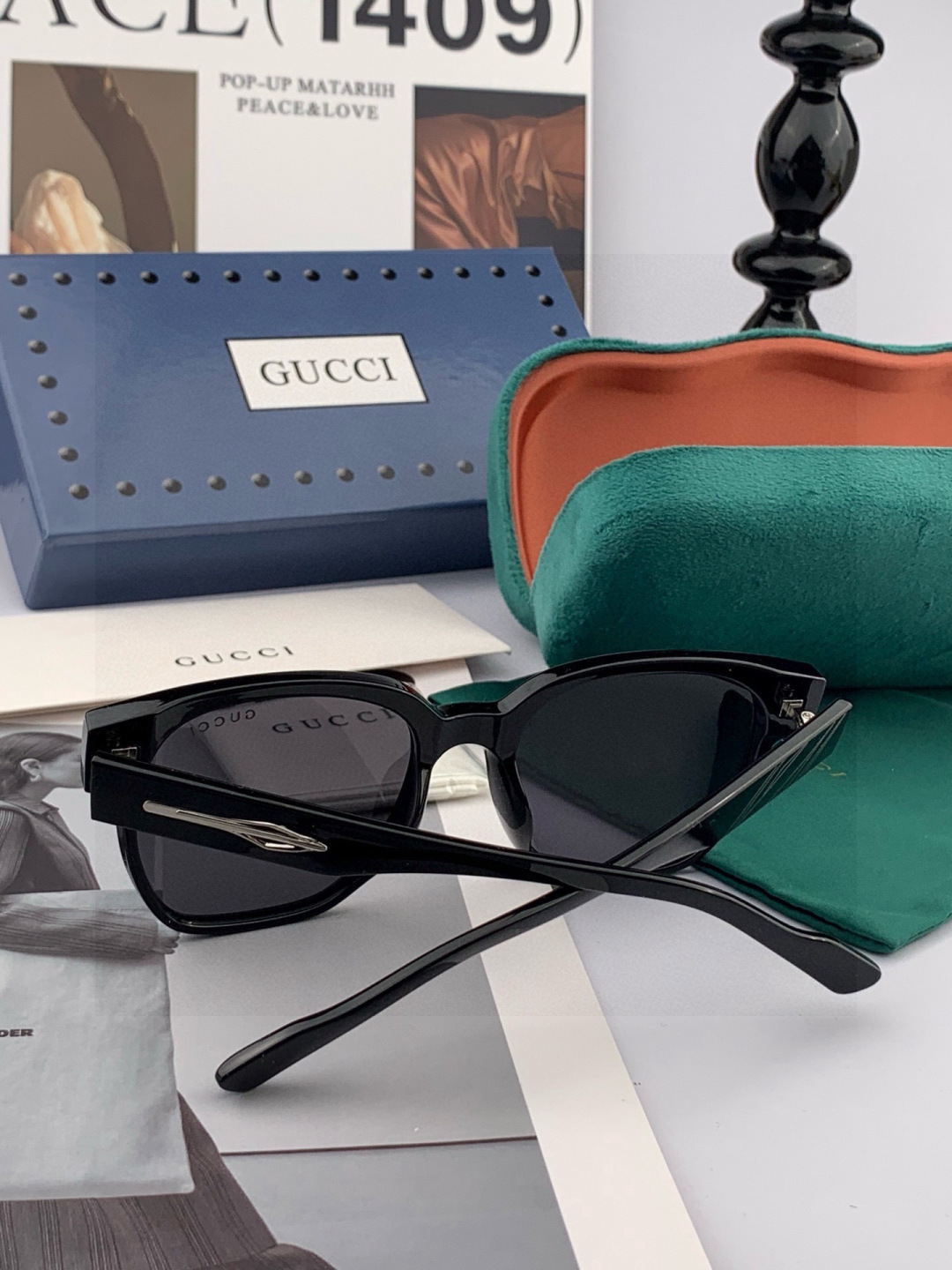 🔺 【GUCCI-偏光太阳镜】开春新款 潮流爆款 时尚方框偏光太阳镜 高品质 佩戴舒适 网红潮款墨镜 女