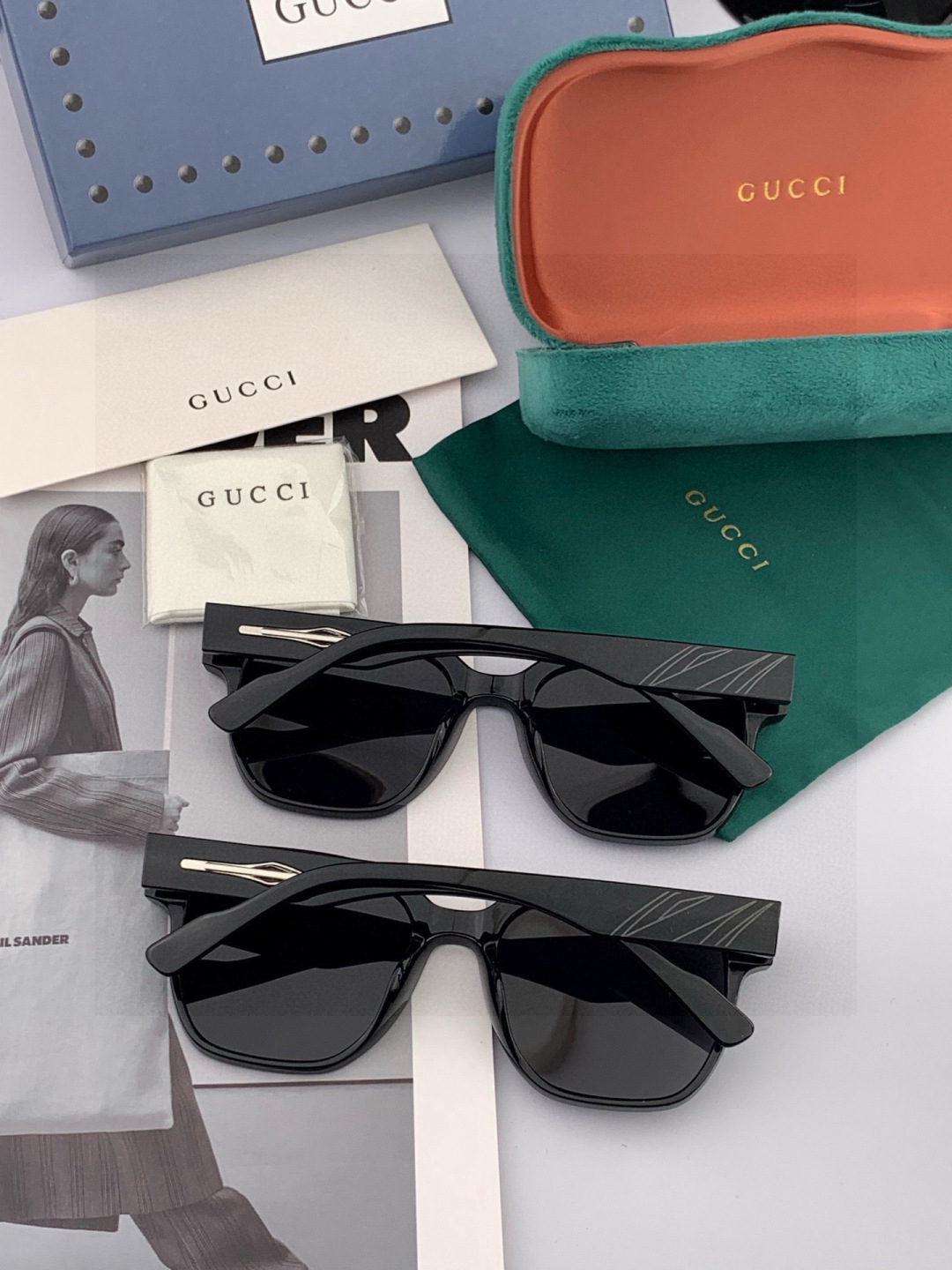 🔺 【GUCCI-偏光太阳镜】开春新款 潮流爆款 时尚方框偏光太阳镜 高品质 佩戴舒适 网红潮款墨镜 女