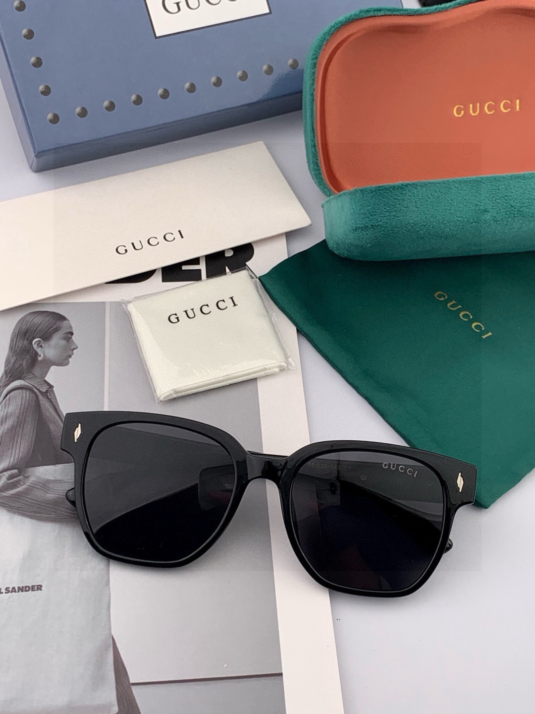 🔺 【GUCCI-偏光太阳镜】开春新款 潮流爆款 时尚方框偏光太阳镜 高品质 佩戴舒适 网红潮款墨镜 女