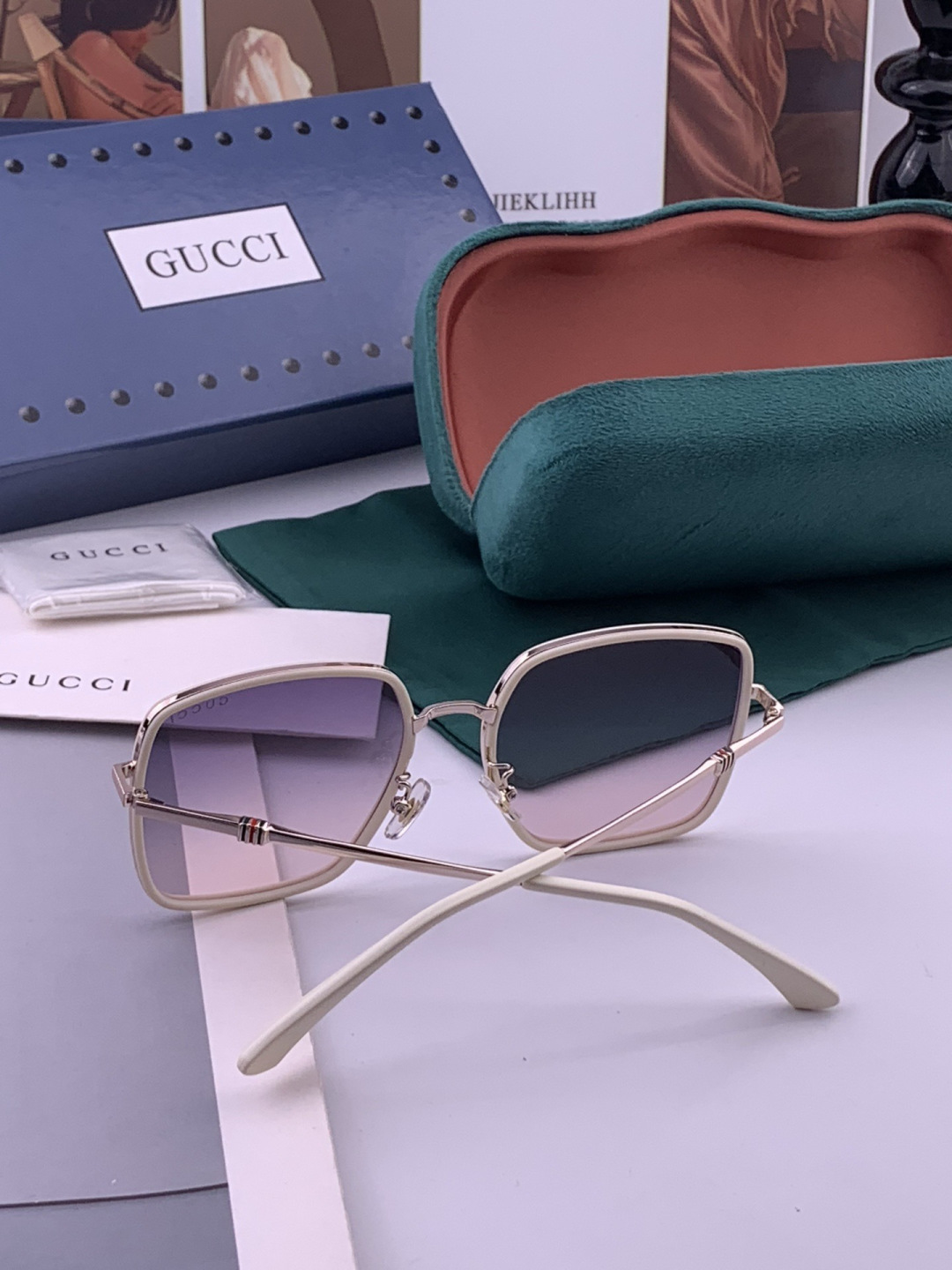 🔺 【GUCCI-偏光太阳镜】开春新款 潮流爆款 时尚圆框偏光太阳镜 高品质 佩戴舒适 网红潮款墨镜 女